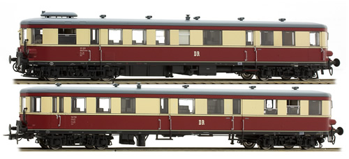 Kato HobbyTrain Lemke H303700 - German 2pc Diesel Railcar Set DMUs VT137/VS145 of the DR